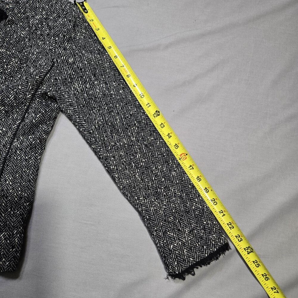 Doncaster Collection Blazer Women's Size 8P Black Tweed Fringe Wool Blend - Picture 15 of 16